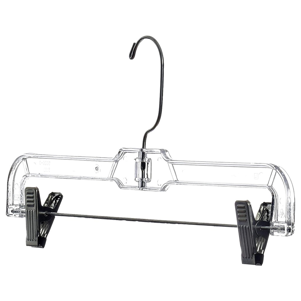 [5131C] 14" Clear Adjustable Pant/Skirt Hangers with clips